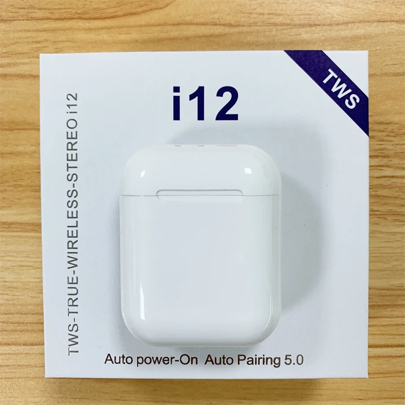 I12 Tws 5,0 Bluetooth спортивные наушники игровая гарнитура стерео беспроводные наушники с микрофоном зарядная коробка лучше, чем i7S i18 i9 - Цвет: i12-White