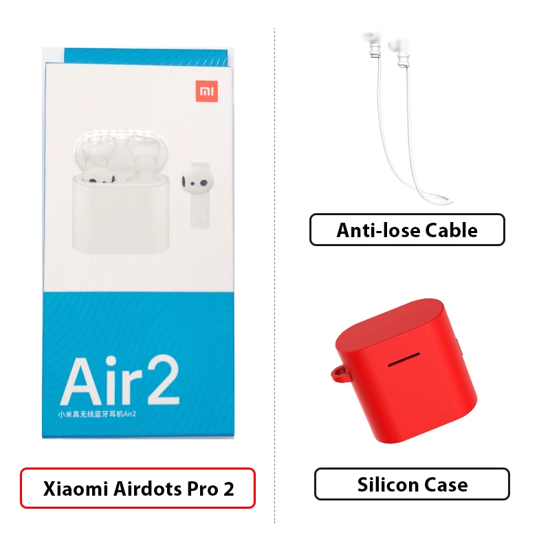 2 Add Cable RedC Новые Xiao mi Airdots Pro 2 mi True беспроводные наушники 2 TWS наушники Air 2 LHDC Tap управление Dual mi C ENC - Цвет: 2 Add Cable RedC