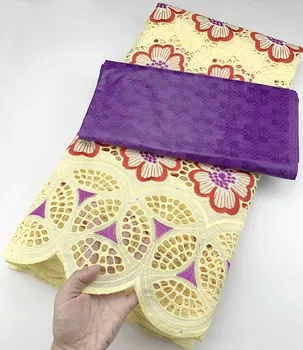 

2.5+2.5 yds Swiss lace fabric 2020 Dubai heavy stone embroidery African lace fabrics 100% cotton Swiss voile lace in Switzerland