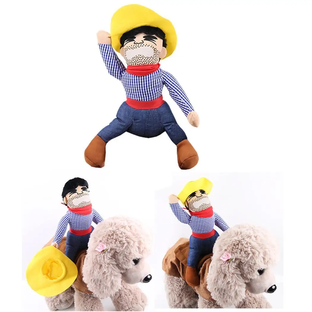 Ковбой наездник Костюм Собаки Кошки Одежда с куклой для Хэллоуина любимчика | Дом