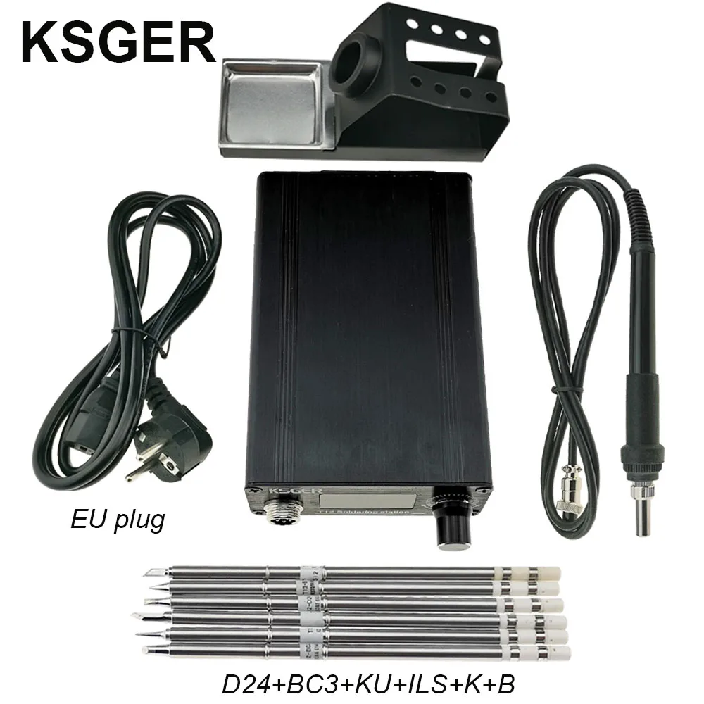 KSGER T12 паяльная станция DIY STM32 V3.1S OLED инструменты паяльник T12 железные наконечники алюминиевый сплав 907 ручка металлическая подставка быстрый нагрев - Цвет: Sets 9