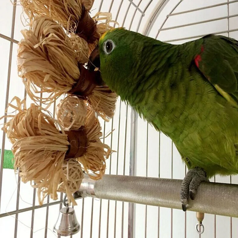 1* Pet птица укусы попугай Жевательные Шарики игрушки качели клетка Висячие Игрушки для кормления