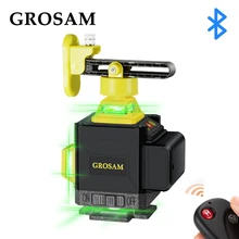 GROSAM 16 Lines 4D Green Laser Levels 360 Horizontal And Vertical Cross Lines With Auto Self-Leveling Indoors And Outdoors