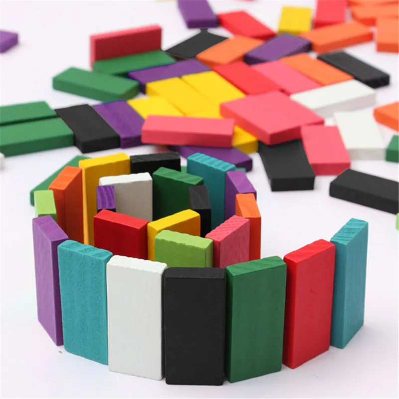 Лидер продаж 240 шт./компл. 10 видов цветов Аутентичные Стандартный деревянный Для детей домино игры Настольная игра игрушки строительные блоки для детей игрушки