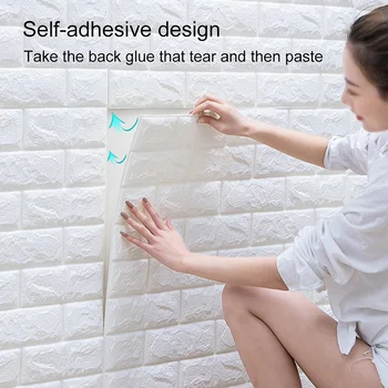 

New 3D Waterproof Stickers Wall Papers Wallpaper DIY Marble Sticker Home decor Kids Room 3D Self-Adhesive Wallpaper Brick Hot