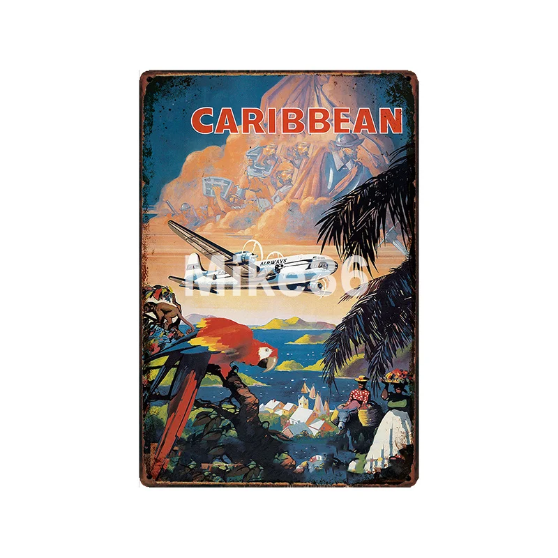 [Mike86] Южно-американская Ямайка агатина Карибы гаитские Перу металлический знак Ретро картина страна путешествия плакат 20*30 см LT-1948 - Цвет: GLC-14892