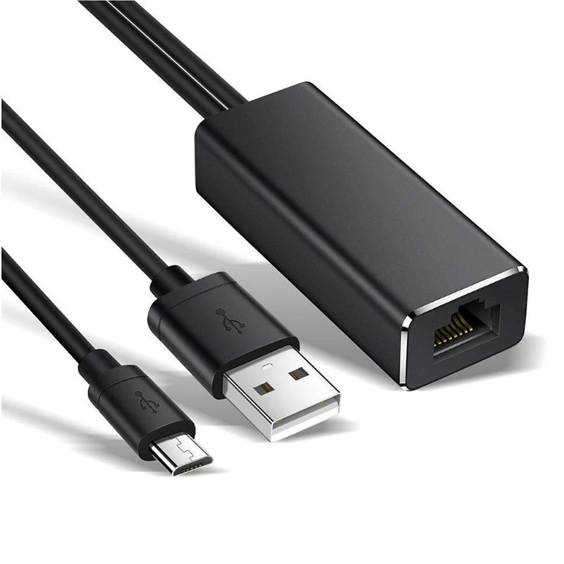 

Ethernet Adapter Converters Micro USB to RJ45 10/100Mbps Network Card Micro USB to RJ45 LAN For Fire TV & Fire TV Stick Adaptor
