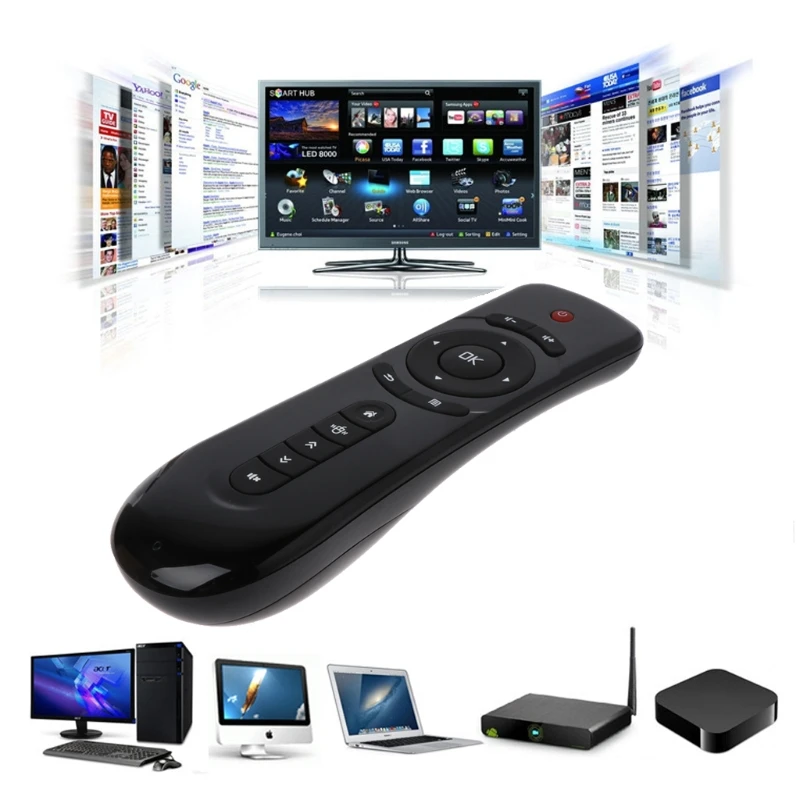 

2.4GHz Fly Air Mouse T2 Remote Control Wireless 3D Gyro Motion Stick PC Android