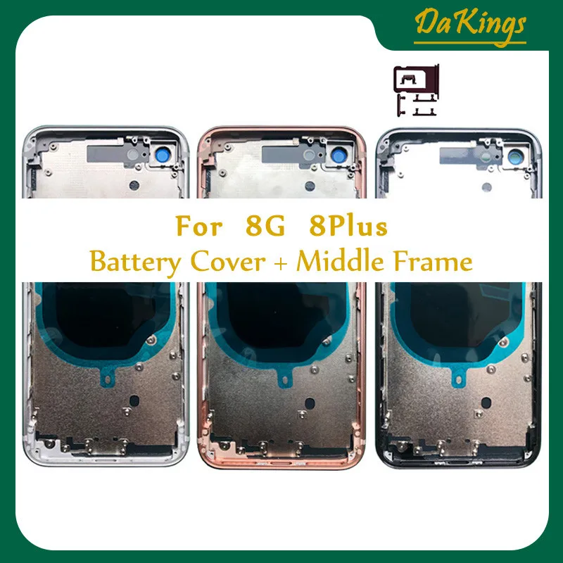 High Quality Housings for iphone 8 8 Plus 8P Back Housing Battery Door Cover Middle Frame Chassis with Glass Assembly CE or Not