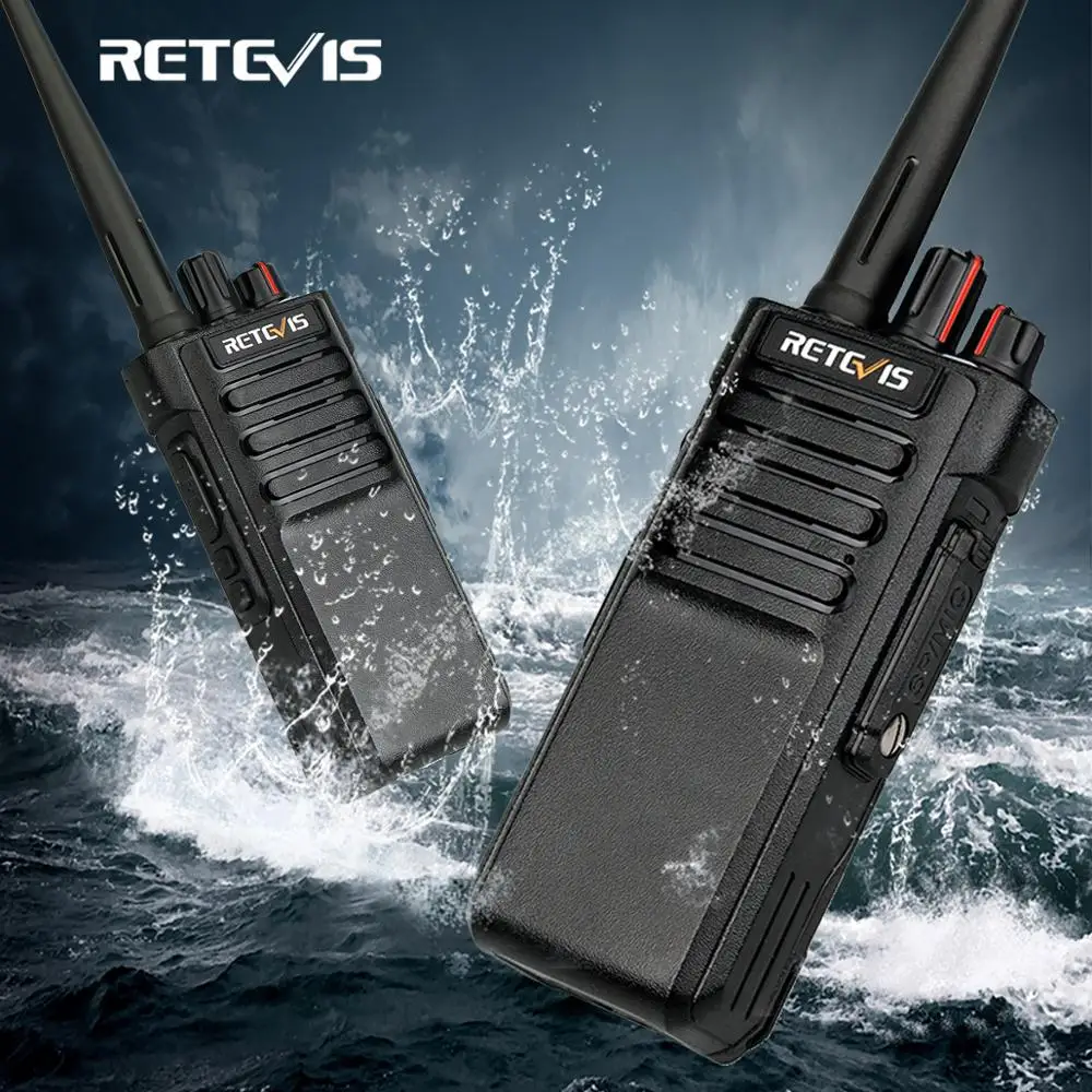 Long Range Walkie Talkie IP67 Waterproof RETEVIS RT29 2PCS UHF/VHF 10W Two-way Radio Transceiver for Farm Factory Warehouse 3KM