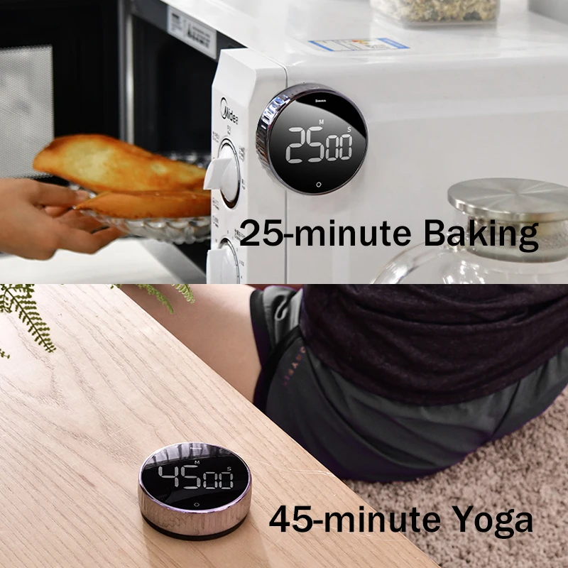 Baseus LED Digital Kitchen Timer For Cooking Shower Study Stopwatch Alarm Clock