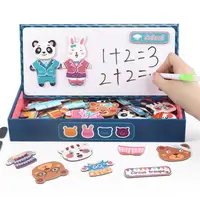 Magnetic Puzzle Animals Bear Wooden Magnetic Puzzle Drawing Board Jigsaw puzzle game wooden assembling Baby Learning Toy 1