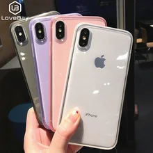 Lovebay для iPhone 6, 6s, 7, 8 Plus, X, XR, XS Max, чехол для телефона, цветная прозрачная Противоударная рамка, мягкий ТПУ чехол для iPhone 11Pro Max