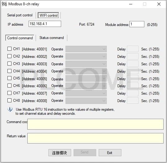 8 в 8 релейный модуль, wifi Сеть Modbus TCP, RS485 Modbus RTU каскад, беспроводной переключатель управления задержкой