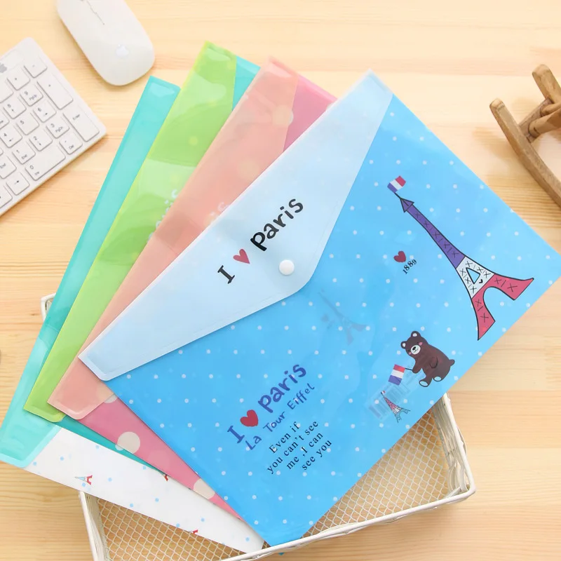 

Office Stationery 325 Iron Tower A4 File Holder Cartoon File Bag Ticket Clips Customizable A4 Students Stationery Wholesale