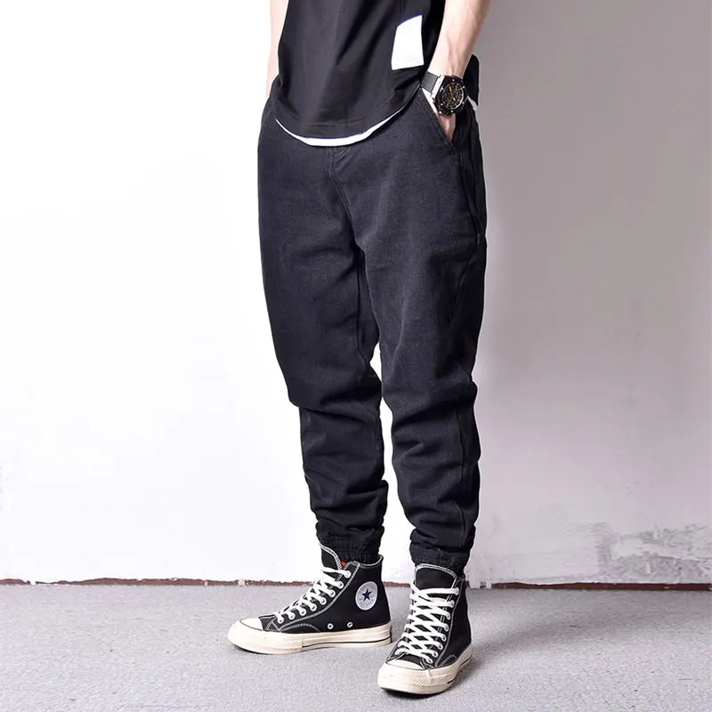Japanese Style Fashion Men Jeans High Quality Loose Fit Spliced Designer Harem Cargo Pants Hip Hop Jeans Men Joggers Pants Homme Japanese Style Fashion Men Jeans High Quality Loose Fit Spliced Designer Harem Cargo Pants Hip Hop Jeans Men Joggers Pants Homme