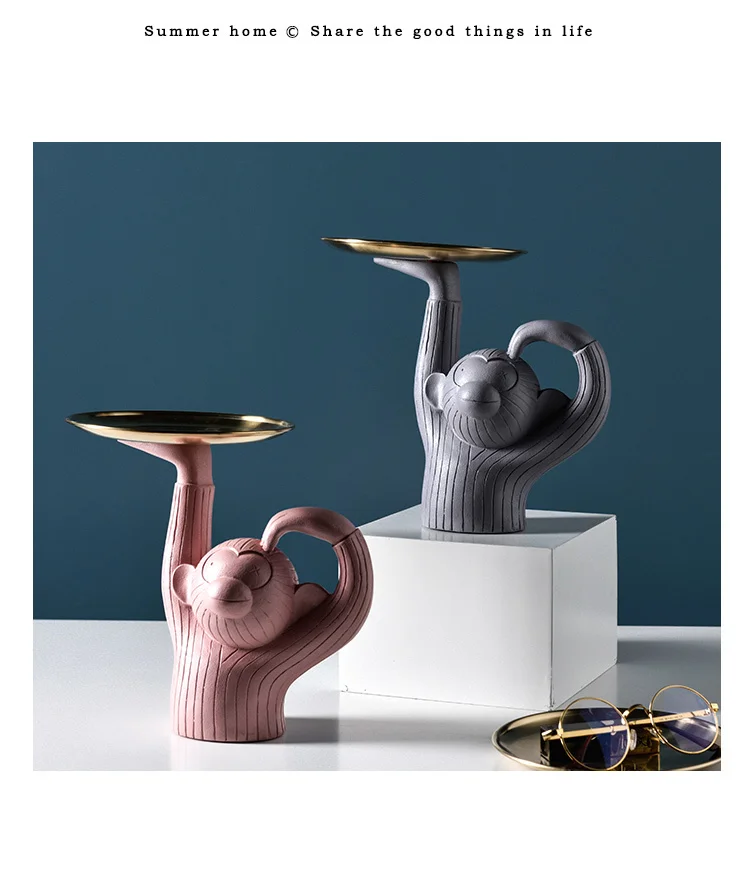 Скандинавский Креативный дизайн обезьянка кукла украшение фрукты змея Торт стойка для хранения лоток настольные украшения подарок для друзей