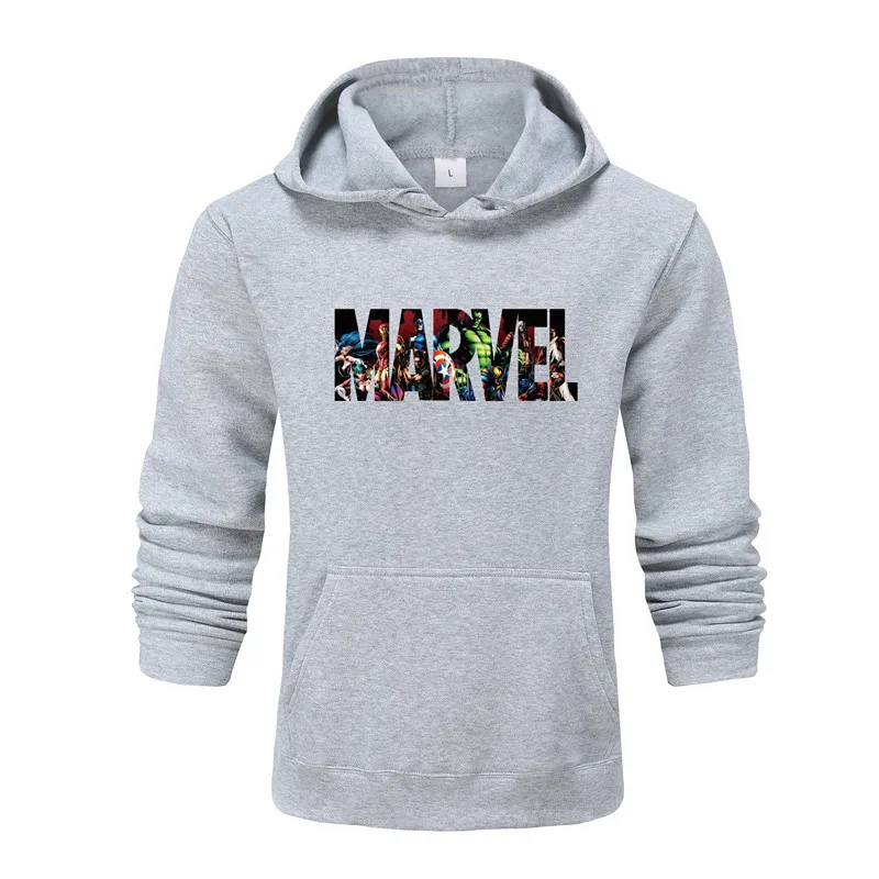 light grey Новая модная толстовка с капюшоном в стиле аниме «странные вещи», повседневный пуловер с длинными рукавами, мужские толстовки, топы - Цвет: light grey