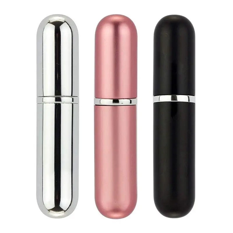 

Perfume Atomizer Bottles, Refillable Travel Size Perfume Bottles, Set Of 3 Stylish Colours Black, Pink and Silver Anti Spill Fun
