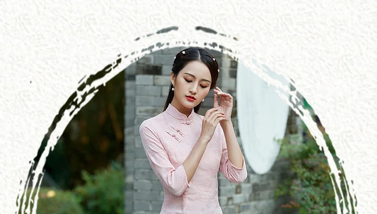 Учебный стиль для женщин с длинными рукавами чистый цвет Qipao жаккард переплетение Улучшенный чёнсам костюм Тан рубашка женская повседневная одежда рубашка