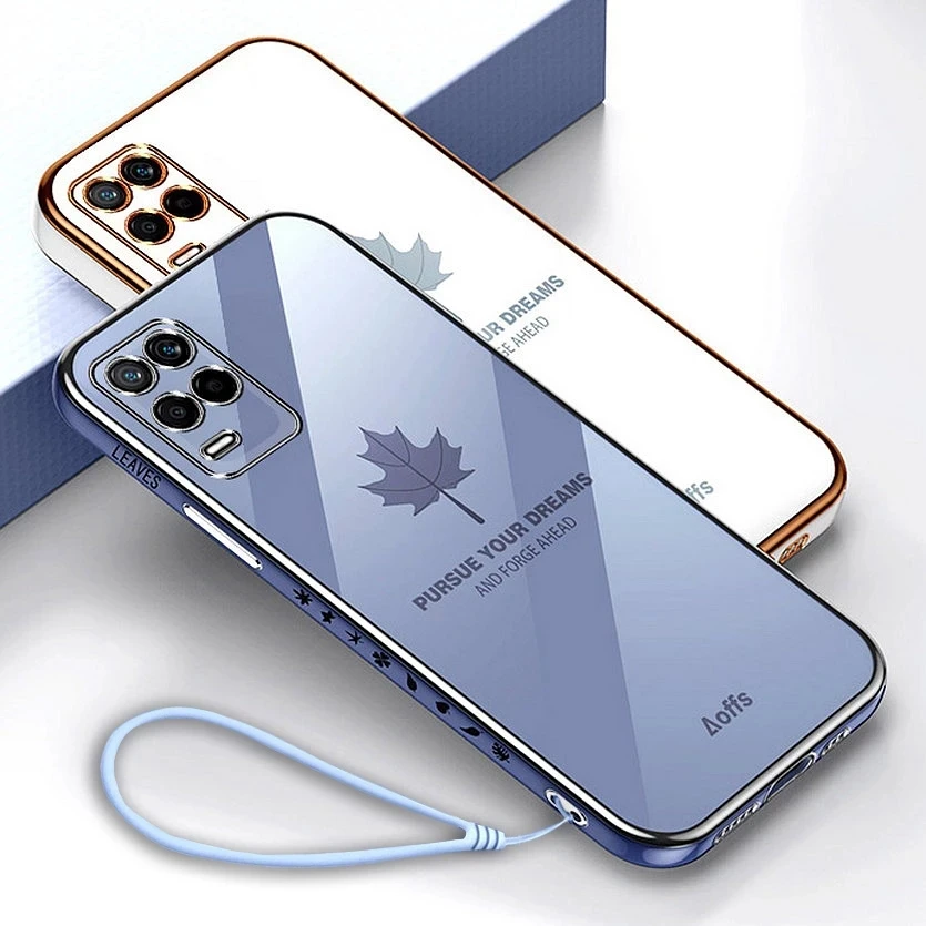 

Maple Leaf Plating Case for Realme Q2 Q3 Pro GT Neo V5 K7X V11 V13 V15 X7 Q3i Find X3 Pro Realme 8 5G Soft Silicone Cover Capa