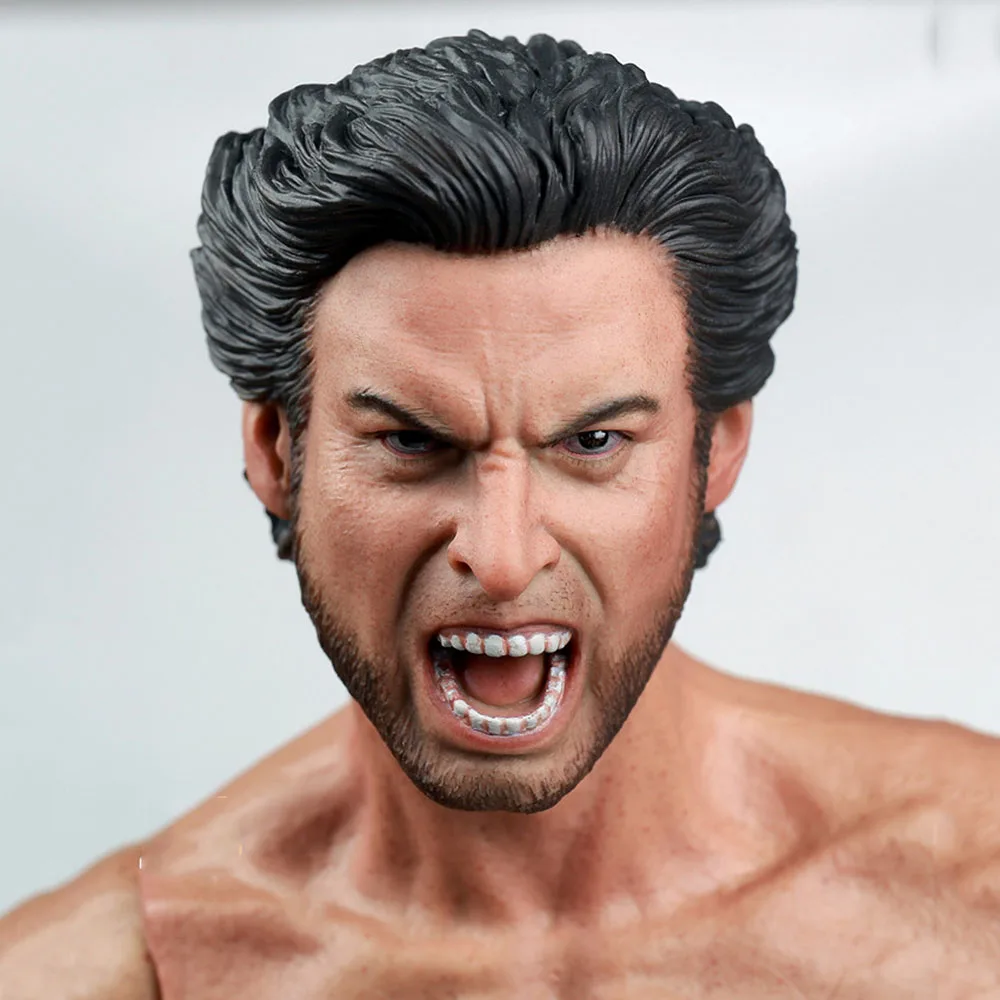 

In Stock 1/6 Scale Male Figure Accessory Roaring Wolverine Head Sculpture Body Accessory Model for 12 inches Action Figure