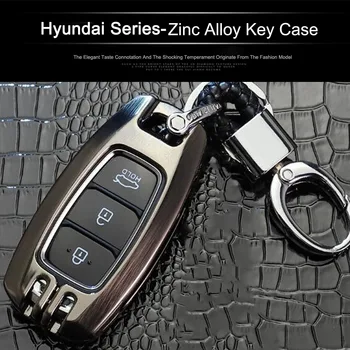 

High quality Car key shell keyfob for Hyundai I30 ix35 Encino Azera Ig Fe 2017 2018 super great cool Zinc alloy key Pouch case