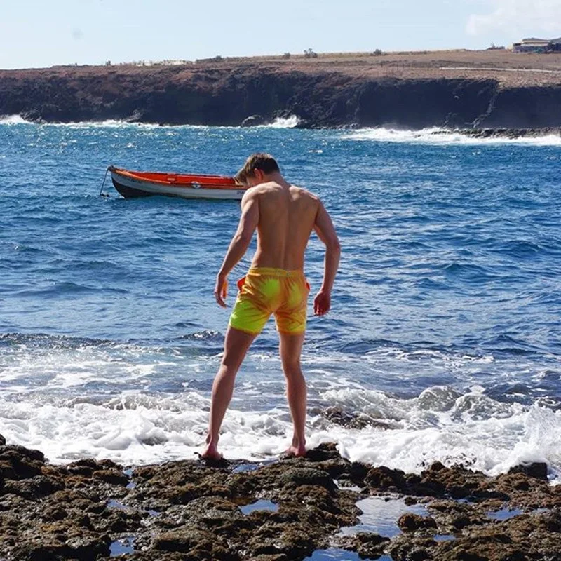 Magische Veränderung Farbe Strand Shorts Männer Badehose Bademode Schnell Trocken Baden