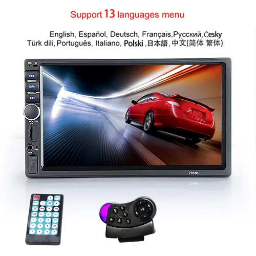 With Remote Control Hipppcron 2 Din автомагнитола Bluetooth HD " MP5 плеер сенсорный экран FM SD USB ISO мощность Aux вход камера заднего вида автомобильный аудио - Цвет: With Remote Control