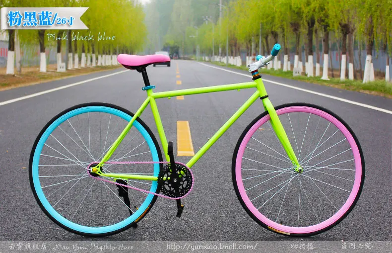 Excellent New X-front brand colorful carbon steel 26 inch fixed gear rear pedal brake bicicleta student bike road bicycle 14