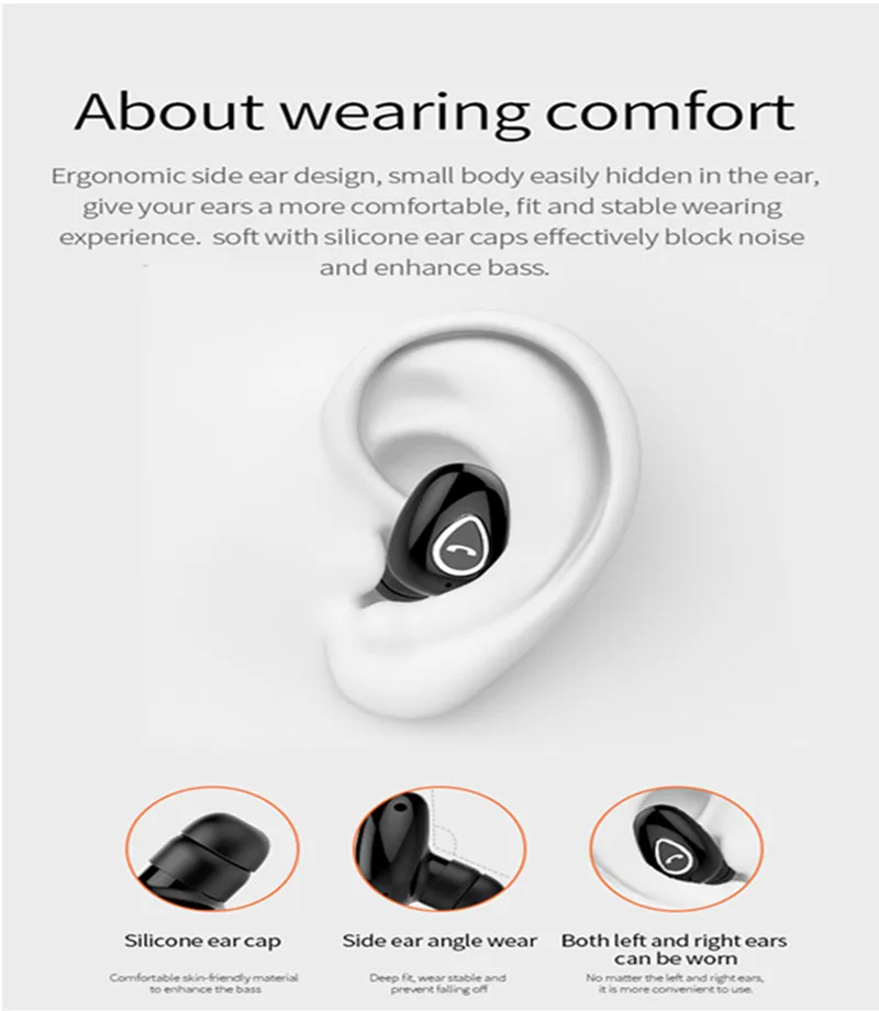 YX01 Мини Bluetooth наушники, скрытые наушники в ухо, гарнитура с микрофоном, стерео, Спортивная Bluetooth гарнитура для Android, для IOS телефонов