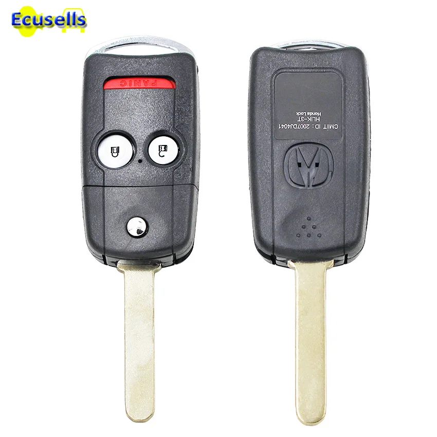 

2+1 Buttons Remote Key Shell case fob for Acura MDX RDX with button pad and logo
