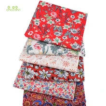 Chainho, 6 шт./лот, цветочный принт, поплин, Лоскутная Ткань, простая хлопковая ткань, DIY шитье и материал для стеганых изделий для малышей и детей, PCC096