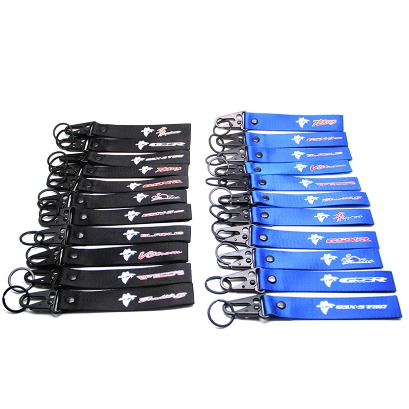 For Suzuki Bandit Gladius GSR GSXR 750 1000 Hayabusa V-Strom TL1000S Motorcycle Car Key Chain Woven Key Ring Tag Label Chain