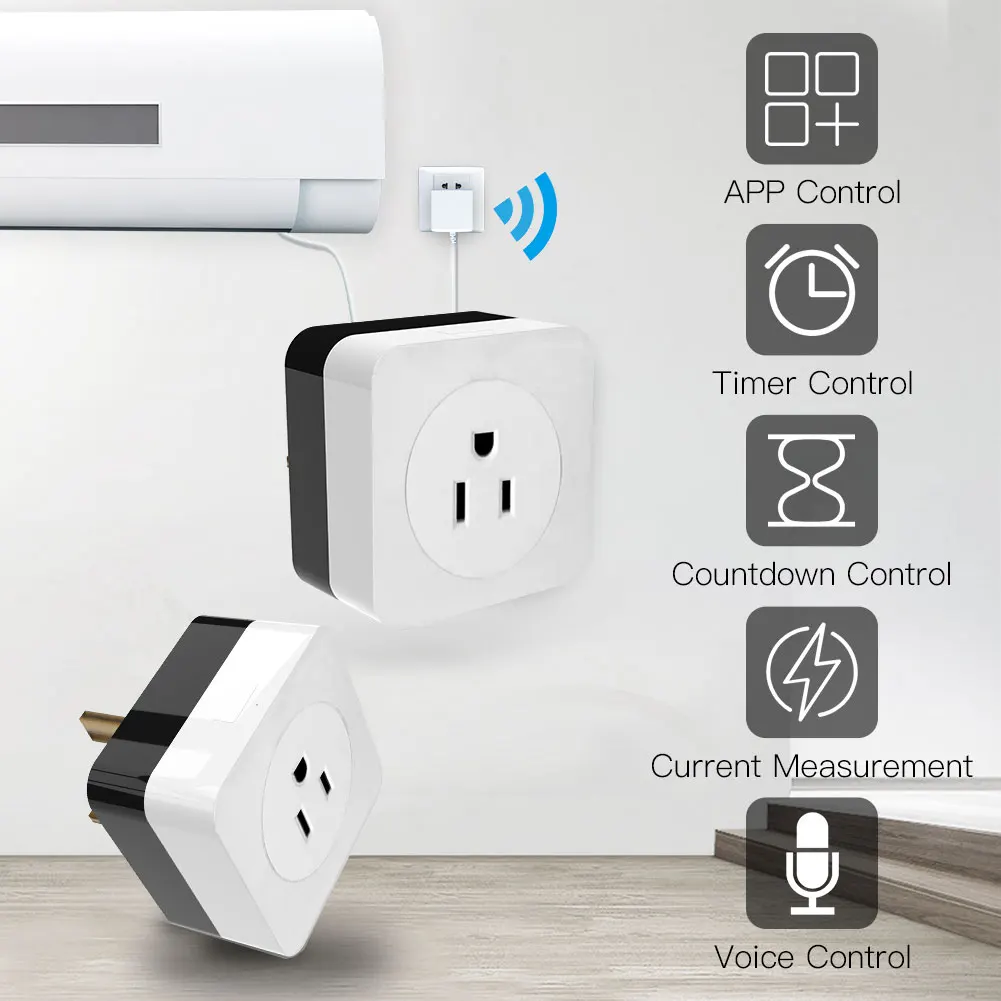 

WiFi Voice 110-240V Plug Control Smart Socket Mini Intelligent Compatible for Alexa Google Household Sensitive Tools