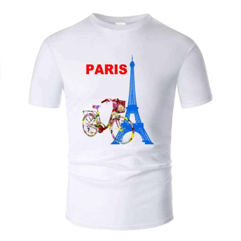 Дышащая Футболка с принтом bonjour paris для мужчин одежда мужская футболка с юмористическим коротким рукавом топы в стиле хип-хоп - Цвет: Men-White