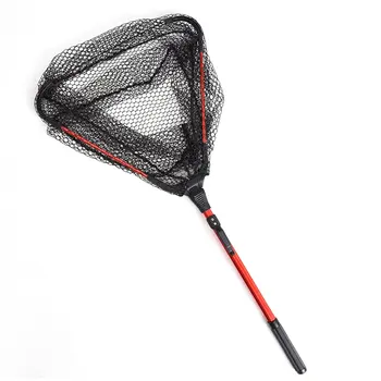 

Portable Triangular Brail Folding Fishing Net Landing Net with Aluminium Alloy Pole Handle Fishing Tackle