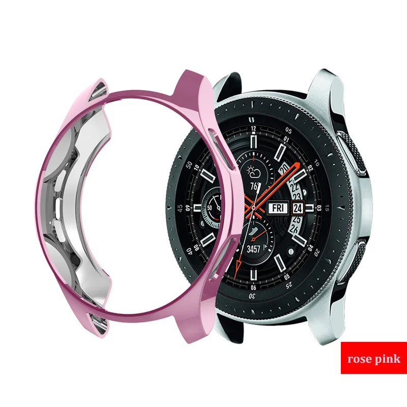 rose pink Gear S3 frontier для samsung Galaxy Watch 46 мм 42 м чехол ремешок reloj Обложка Мягкий ТПУ покрытием все вокруг Защитный чехол рамка - Цвет: rose pink