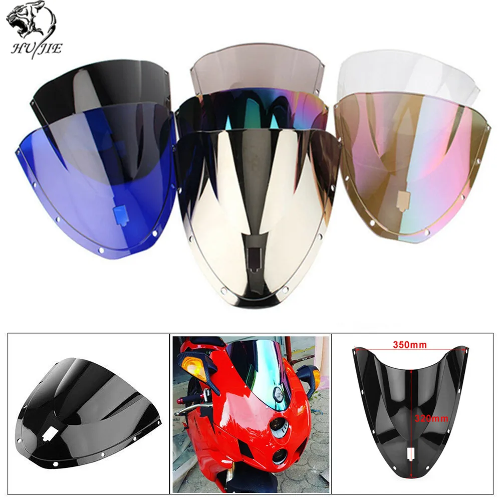 Черный мотоцикл лобовое стекло для Ducati 999 749 2005 2006 2005-2006 двойной пузырь лобовое стекло, ветровой щиток воздушный поток