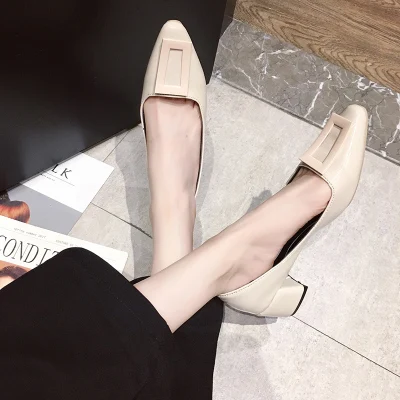 

Spring and autumn 2020 new plaid high-heeled French girl with pointed toe and sexy wild professional women's singles shoes