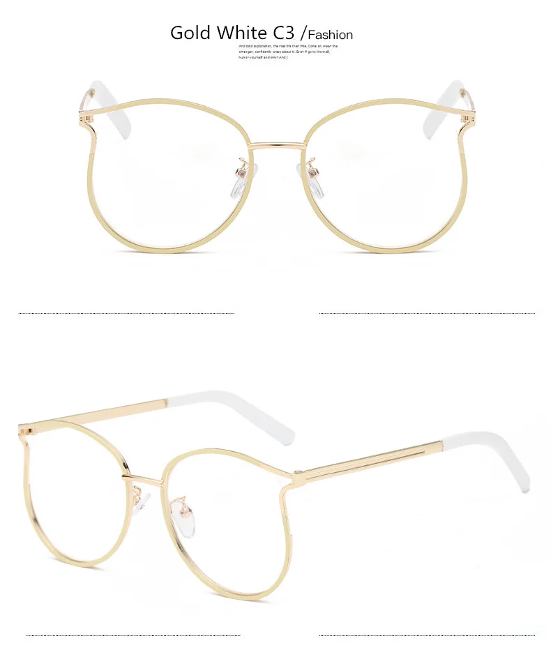 NYWOOH трендовые очки кошачий глаз оправы для женщин прозрачные оптические очки Дамская металлическая полая рама женские поддельные очки