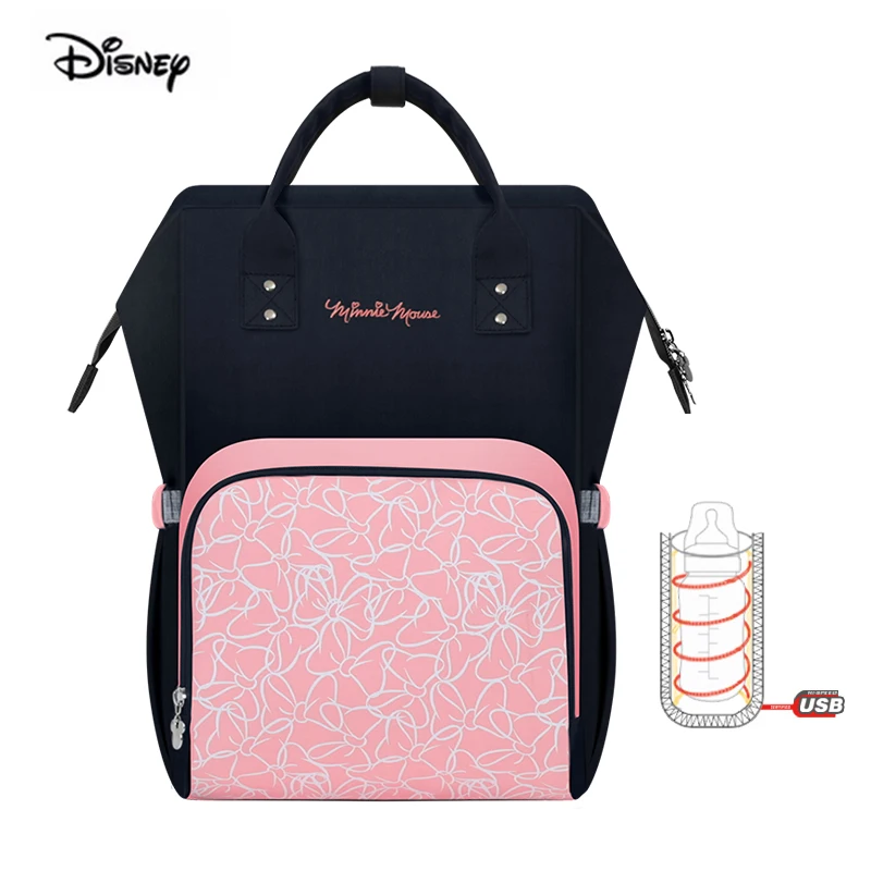 Pink dark blue Дисней детские пеленки сумка рюкзак для мамы многофункциональная большая емкость мать Материнство daiper подгузник пеленания мешок Прямая - Цвет: Pink dark blue