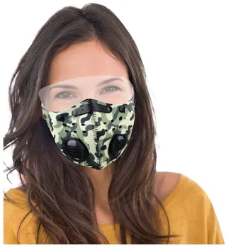 

Unisex Camouflage Print Face Mask Outdoor Mouth Mask With Eyes Shield masque Respirator breathable Health Face Mouth cover Mask