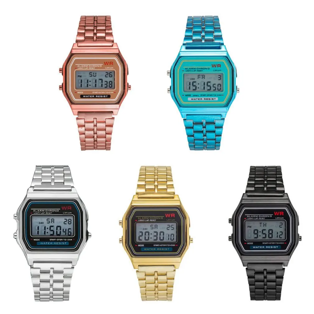 

Ultra-thin F91w sports Children's electronic watches alarm children clock Stainless Steel strap men watch for boy girl gift