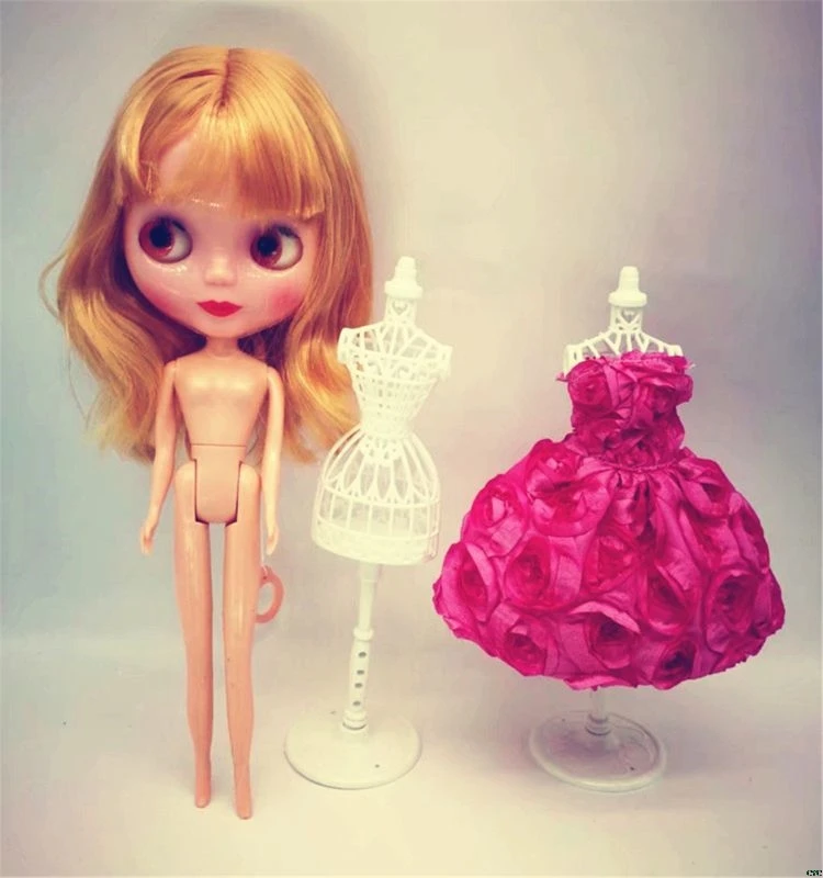 

3pcs Display Gown Dress Clothes Rack Doll Mannequin Hollow Model Holder Stand Brabie Blyth