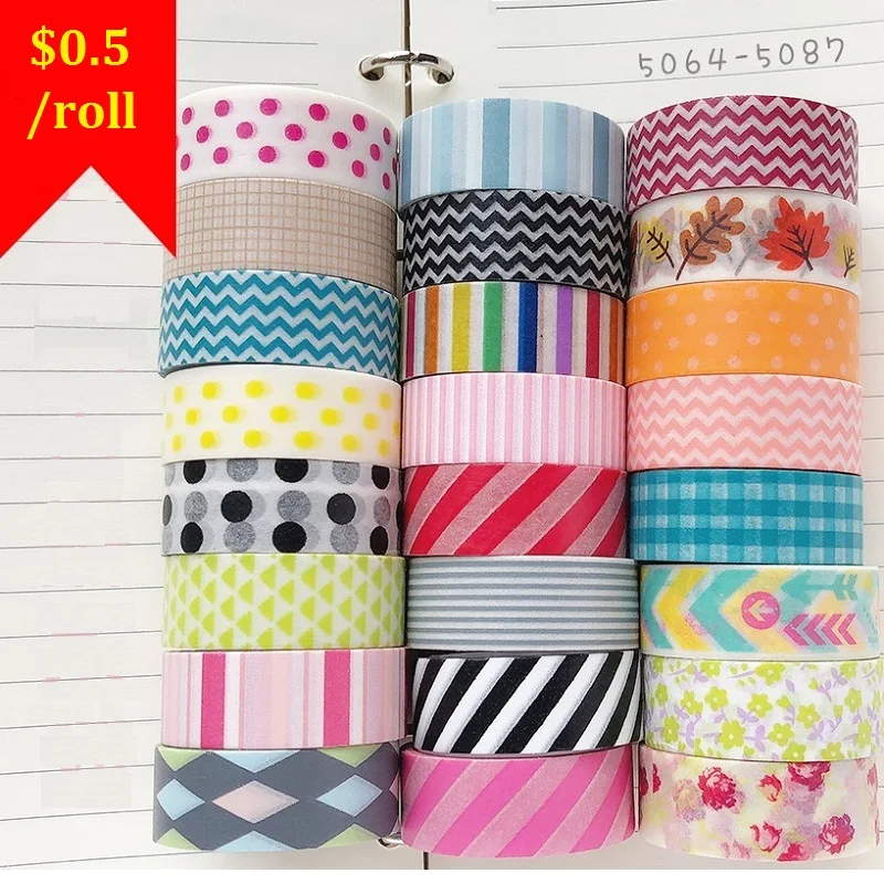 

Dot Washi Tape Stripe Washi Tape Grid Washi Tape Broken Line Washi Tape Basic Pattern Washi Paper Tape