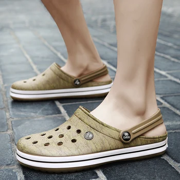 

Coslony Men Shoes Summer Hollow Slippers Fashion Outdoor Breathable Casual Couple Beach Sandal Flip Flops Shoes Beach Slippers