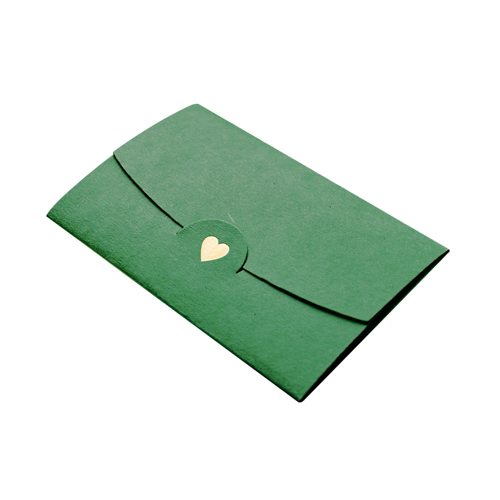 Pearl Dark Green 20 шт DIY офисные бизнес любящее сердце ремесло Мини бумажные свадебные конверты классические многофункциональные заметки подарочные карты карман - Цвет: Pearl Dark Green