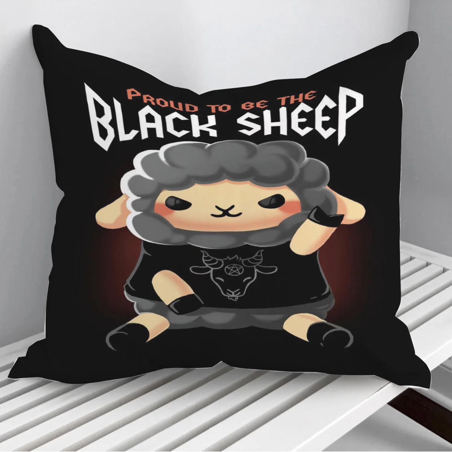

Black Metal Sheep Throw Pillows Cushion Cover On Sofa Home Decor 45*45cm 40*40cm Gift Pillowcase Cojines Dropshipping