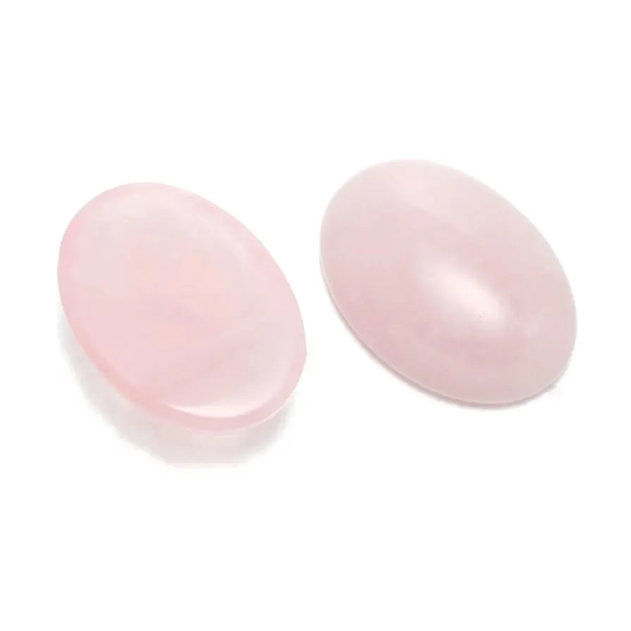 100pcs Natural Stone Egg Shape Rose Quartzs Cabochon Loose Beads for Jewelry Making DIY Bracelets Necklace Rings Accessories